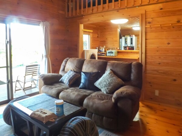 Light comes in through the living room / large window