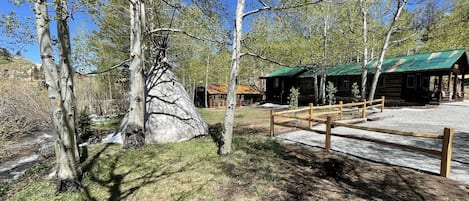 Front Main Cabin and Teepee Exterior