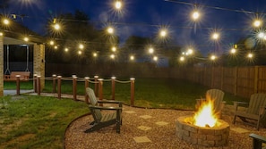 Picture perfect backyard is great for roasting marshmallows in the firepit! 