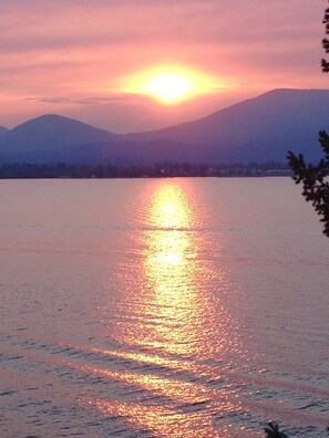 Full sunset views from the main home deck and dock 