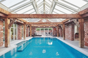 The indoor swimming pool at Kingfisher Cottage, Welsh Borders