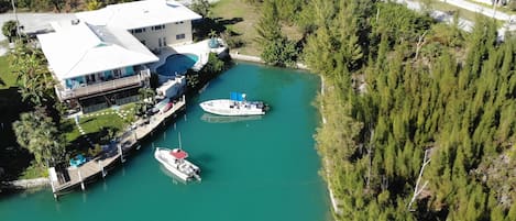 Aerial view of Condo and Dock