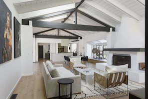 Living room looking towards the dining room and kitchen Open floor plan.