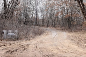 Early Spring picture of driveway facing West