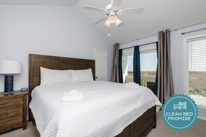 Sleep better at Padre Escapes with our exclusive Clean Bed Promise, providing fresh linens, comforters, and towels washed at high temperatures exceeding CDC recommendations, setting us apart for a truly restful vacation