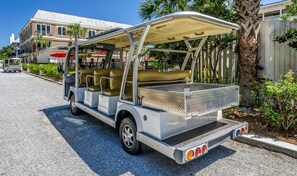 Easy, FREE Tram Service to and from the Beach Access!