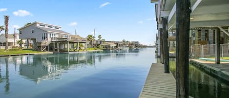 Beautiful view of the canal from our dock.