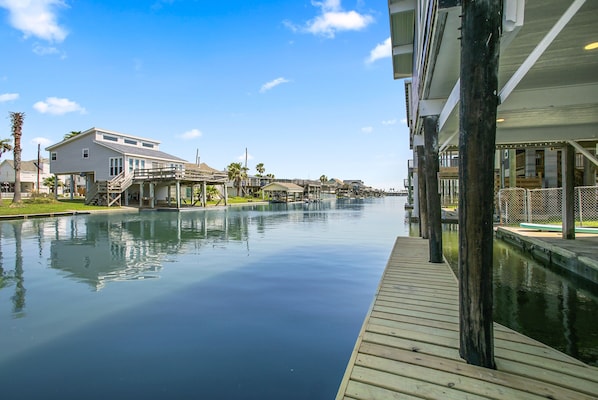 Beautiful view of the canal from our dock.