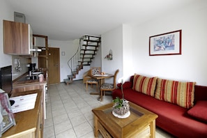 Apartment Murmeltier, 38qm mit Dusche/WC, max. 3 Personen-Wohnraum
