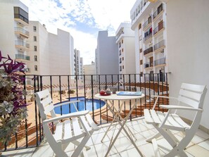 Apartment, Condominium, Balcony, Outdoor Furniture, Chair, Hotel, Courtyard, Resort