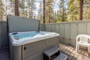 The hot tub is a wonderful touch to watch the night sky or relax after a day of play