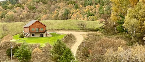 Beautiful fall colors surround Ember Hills Lodge, Ontario, WI
