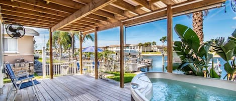 Back Porch with Hot Tub