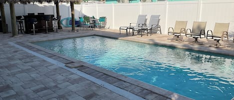 Pool with Sun Ledge and Tiki Bar