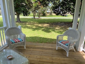 large wooded front yard with view of the river and Cumberland Island