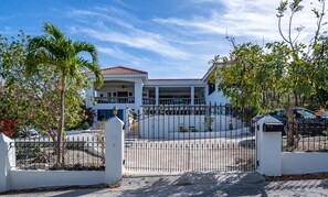 View of the villa from the road. 