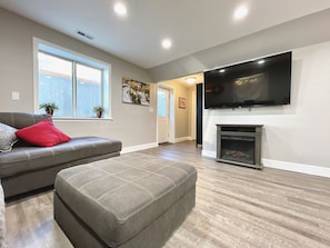 Basement living room.