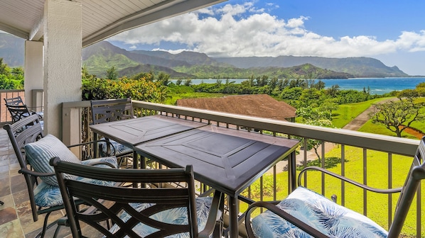 Hanalei Bay Resort #4322 - Ocean View Dining Lanai - Parrish Kauai