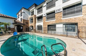 This is our pool and spa. Heated year round, currently under construction until early March 2022.