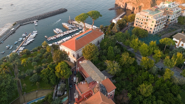Aerial view of the property location near the Villa Fondi palace