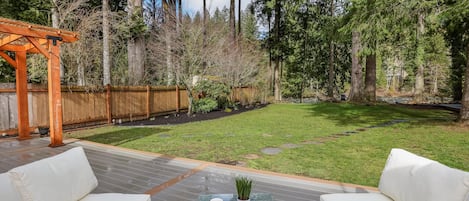 Back patio overlooking the river