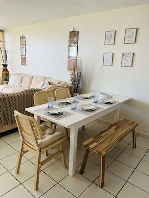 Dining area fits 5 people