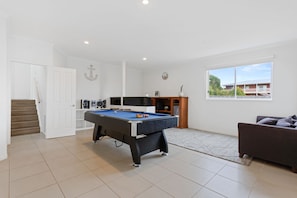 Lower level games room - Also has the fold out double sofa bed 