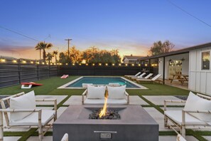 Welcome to our Tulum-themed retreat in Sunny Scottsdale, featuring expansive living spaces inside, and out!
