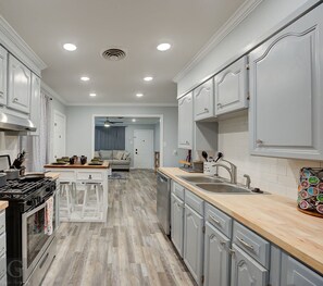 Another view of the awesome kitchen and living room one.