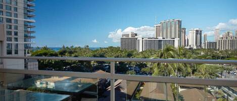 Balcony with partial ocean view