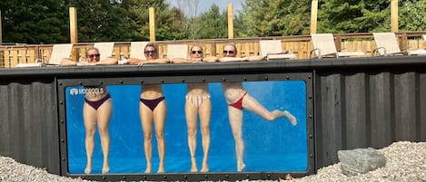 Container pool with window makes for great vacation photos!