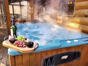 Soak and relax in the hot tub after a hard day of play