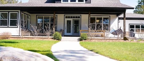 Back Porch with Outdoor Living and Dining Space