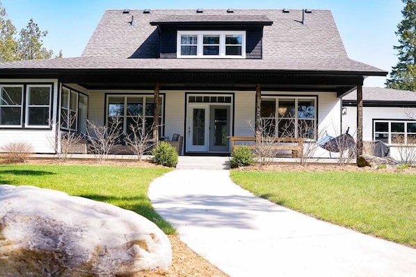 Back Porch with Outdoor Living and Dining Space