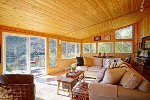 The house is rustic with warmth and charm. 