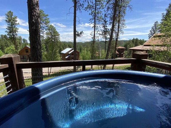 Hot tub on the patio