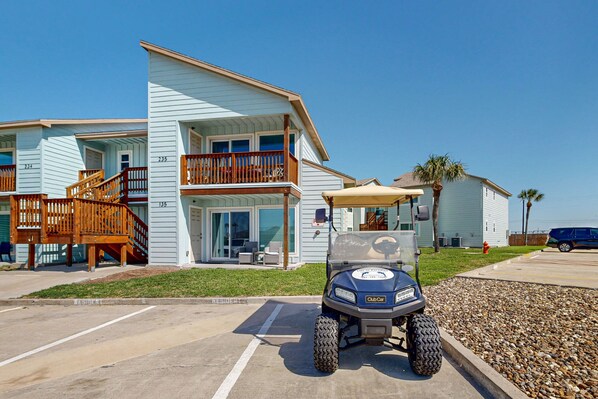 4 Seater Golf Cart Included for the entire stay, SHORT TERM RENTALS ONLY Subject to a $10 fuel charge.