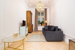 Modern TV in the apartment. 