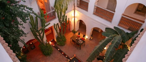 The central Patio viewed from the Roof Terrace