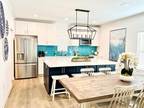 The open floor plan is convenient for entertaining and socializing with family and friends.