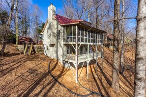 exterior of home and expansive decks