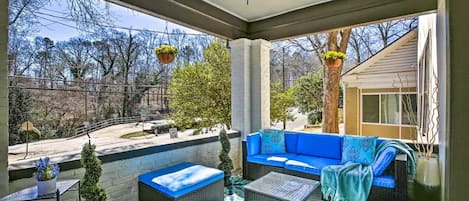 Enjoy the front veranda while mingling with your family and friends. 