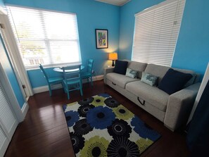Duval Street view with table in living area
