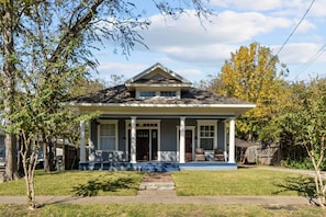 Home is a duplex with front and back parking