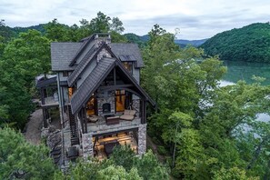 exterior porches overlooking Fontana Lake