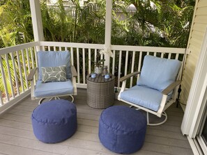 Shaded porch with great view of the lagoon. 