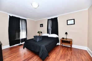 Double bed sleeps 2! Towels are located inside the basket. Wifi capable TV for streaming entertainment plus Spectrum cable. There's an iron and ironing board in the closet for your use as well.