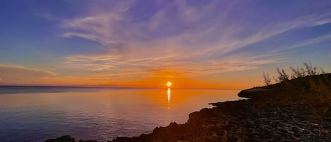 The sunsets down on the dock by the Caribbean Sea are incredible every night.