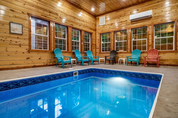 In-cabin private heated indoor pool