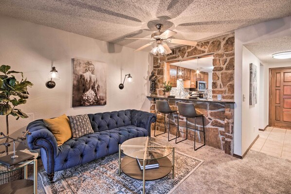 Afton Vacation Rental | 1BR | 1.5BA | Stairs Required | 1,150 Sq Ft